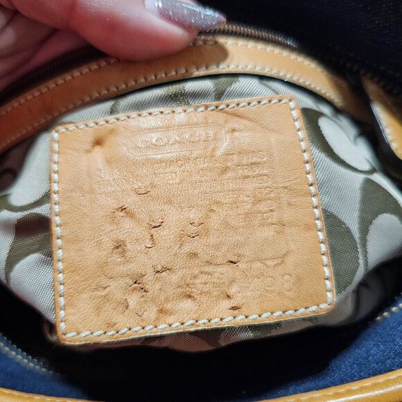 Rare! Vintage LARGE Y2k Coach Denim Tote Purse - Picture 9 of 9